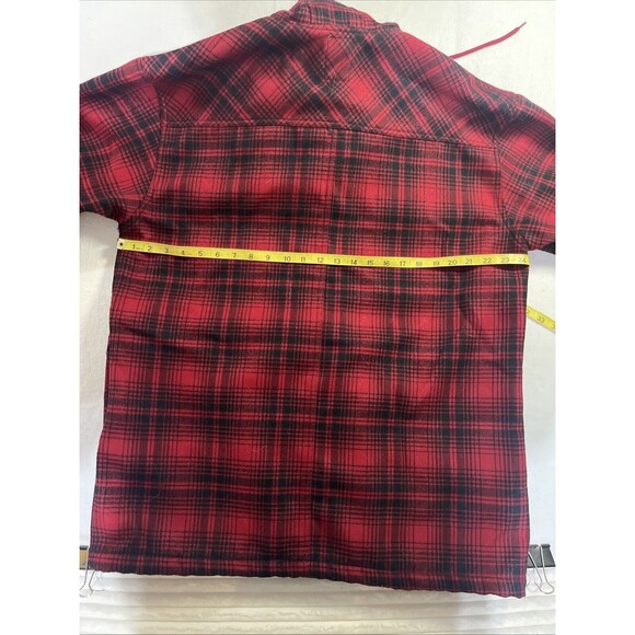 Mens Dickies Red Plaid Lined Jacket With Hood Size Large 42-44 - Picture 7 of 9